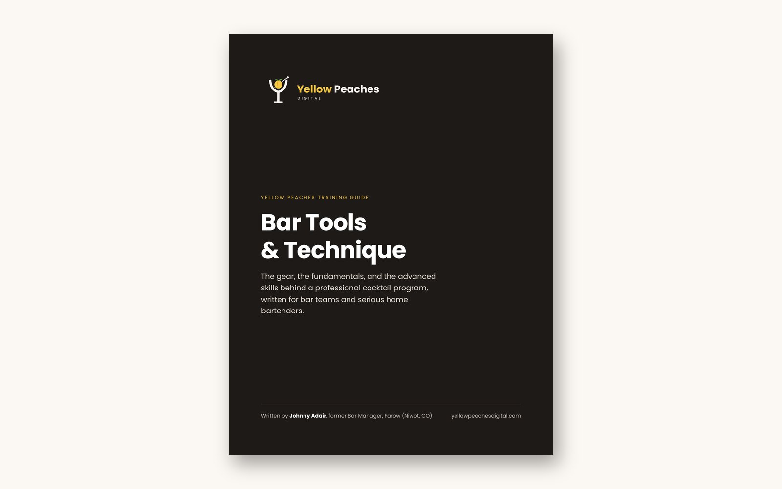Cover of the Bar Tools and Technique training guide